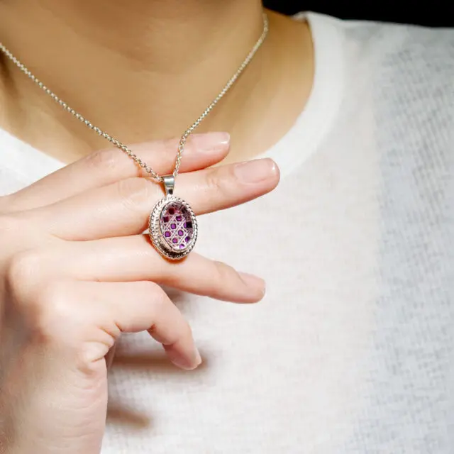 切子ネックレス 紫 / TOKYO KIRIKO NECKLACE PURPLE